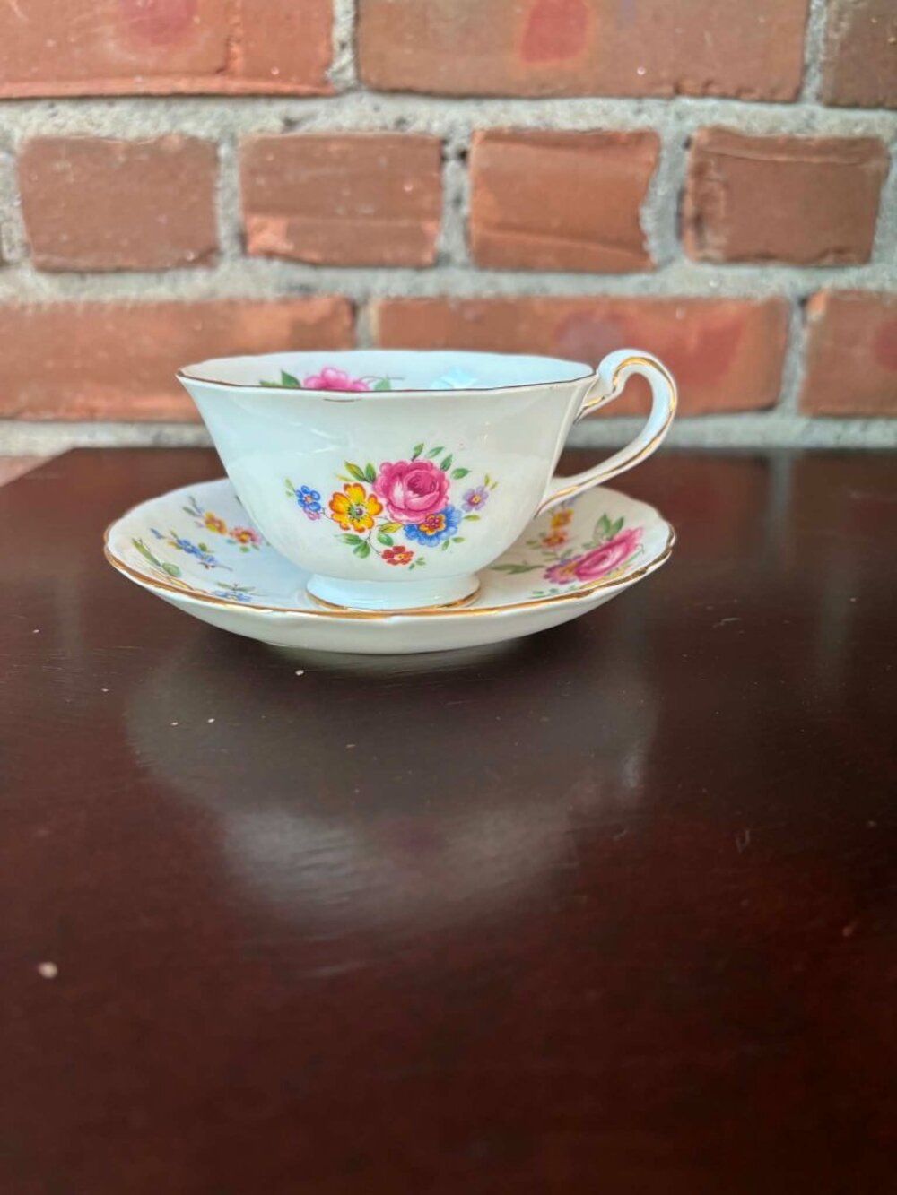 Vintage Royal Chelsea Floral Teacup and Saucer